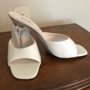 White 4 in heel sandals